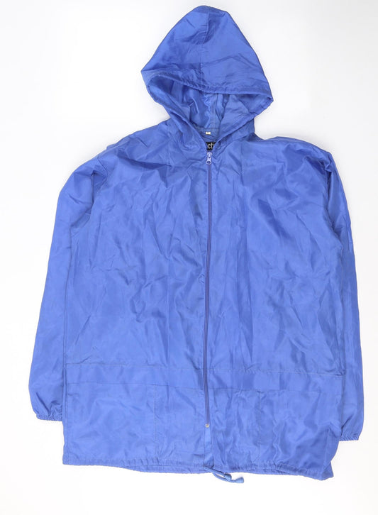Protection Womens Blue Rain Coat Coat Size M Zip