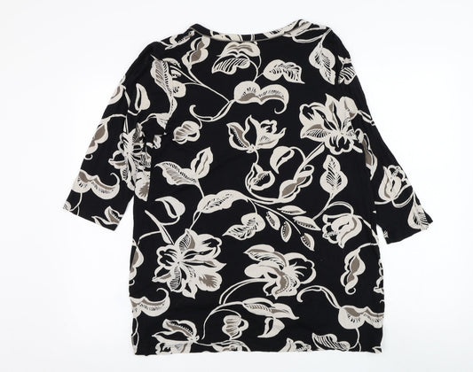 Womens UK Size L Preworn Black Basic Blouse