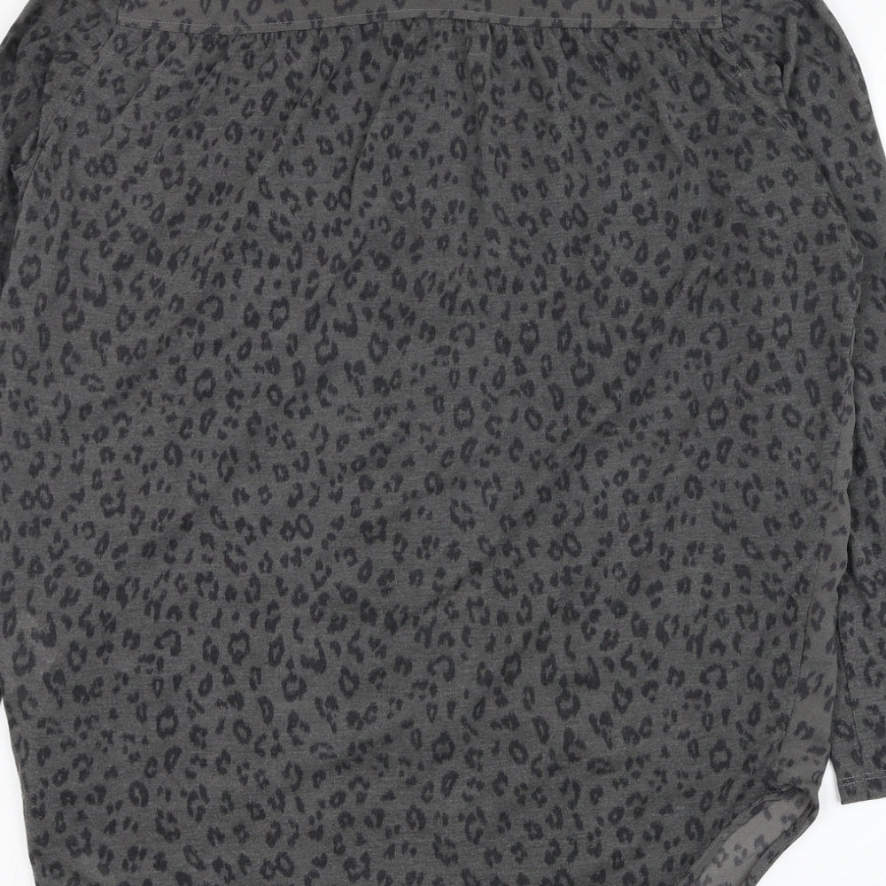 Womens UK Size XS H&M Grey Basic Button-Up