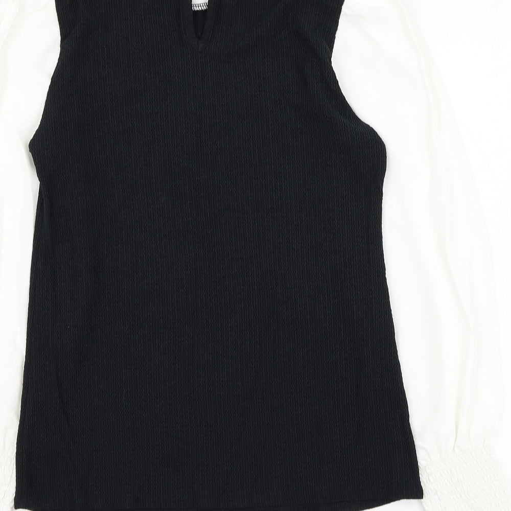Womens UK Size 10 New Look Black Basic Blouse