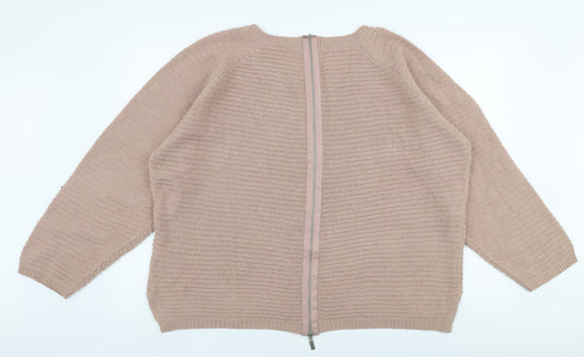 Intuition Womens Pink Round Neck Acrylic Pullover Jumper Size 20