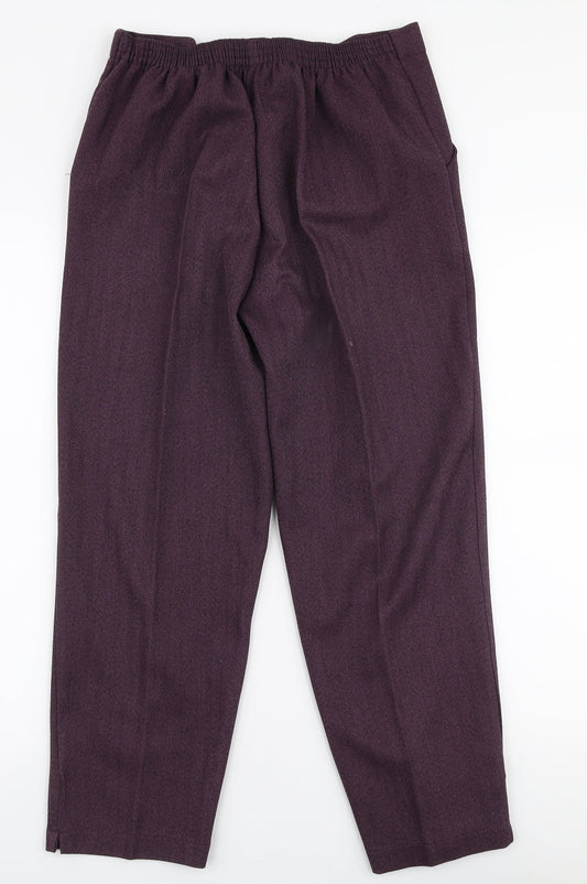 Autonomy Womens Purple Polyester Trousers Size 14 L25 in Regular