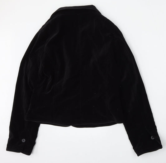 New Look Womens Black Cotton Jacket Blazer Size 16
