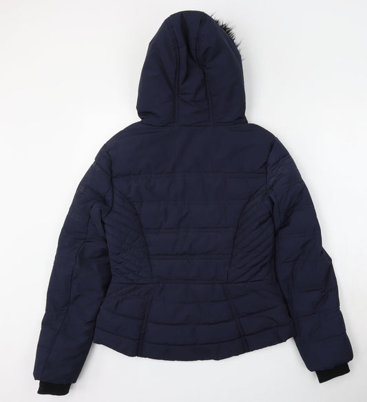 Marks and Spencer Womens Blue Jacket Size 8 Zip