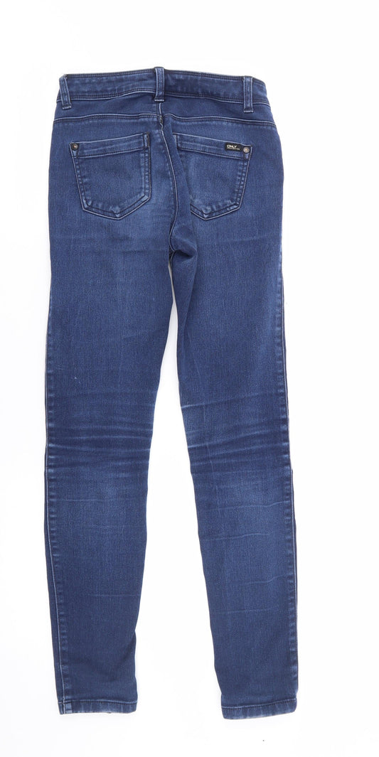 Only Womens Blue Cotton Skinny Jeans Size 6 L28 in Slim Zip