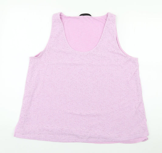 Dunnes Womens Pink Polyester Camisole T-Shirt Size 14 Scoop Neck