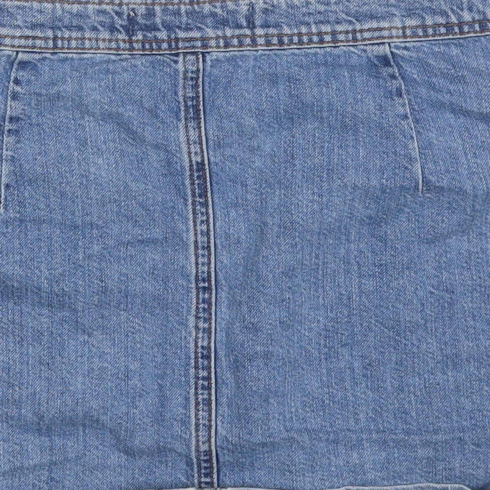 TRF DENIM Womens Blue Cotton A-Line Skirt Size M