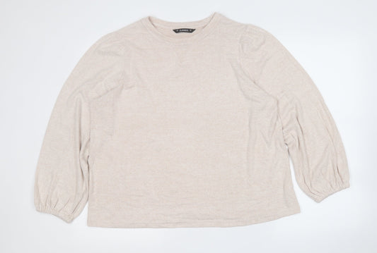 Womens UK Size L Dunnes Stores Beige Pullover Jumper