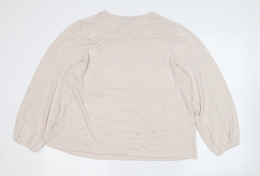 Womens UK Size L Dunnes Stores Beige Pullover Jumper