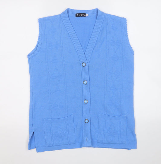 Womens UK Size S Insight Blue Vest Jumper