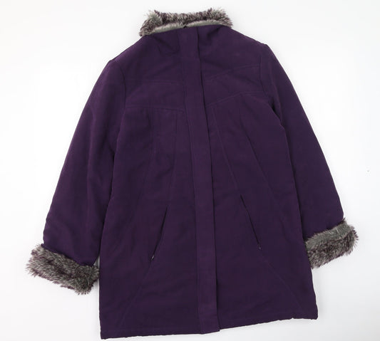 Womens UK Size 14 BHS Purple Parka Coat