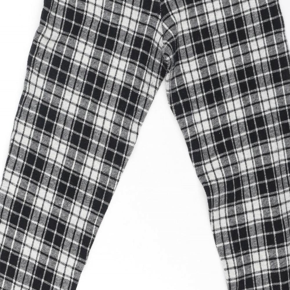 MNG Girls Black Plaid Cotton Jegging Trousers Size 11-12 Years Regular