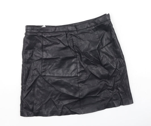 NEXT Womens Black  Viscose Mini Skirt Size 10