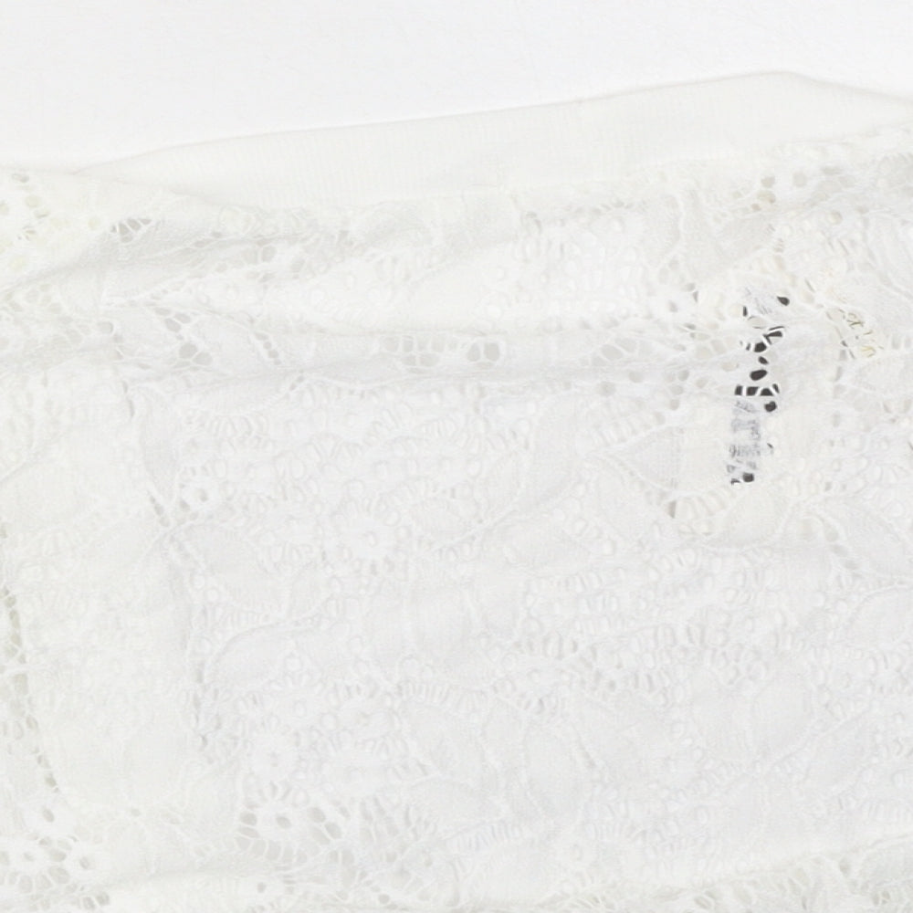 Abollria Womens Ivory V-Neck Polyester Cardigan Jumper Size XL