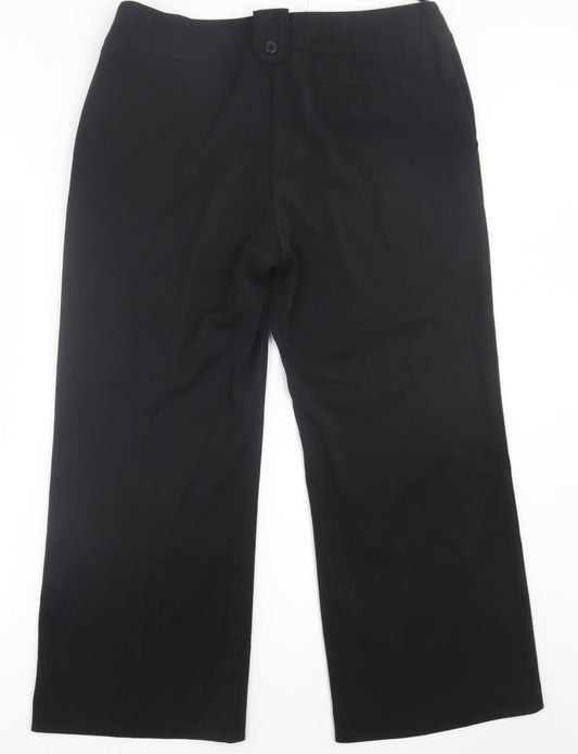 Womens UK Size 16 BHS Regular Fit Black Trousers