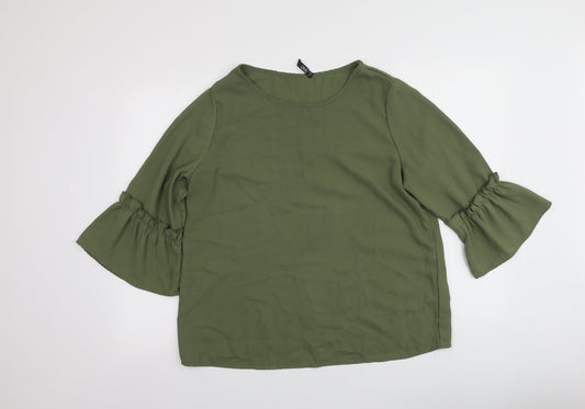 Womens UK Size 42 Quiz Green Basic T-Shirt