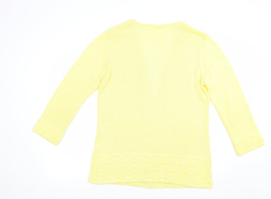 Gerard Womens Yellow V-Neck Acrylic Cardigan Jumper Size M