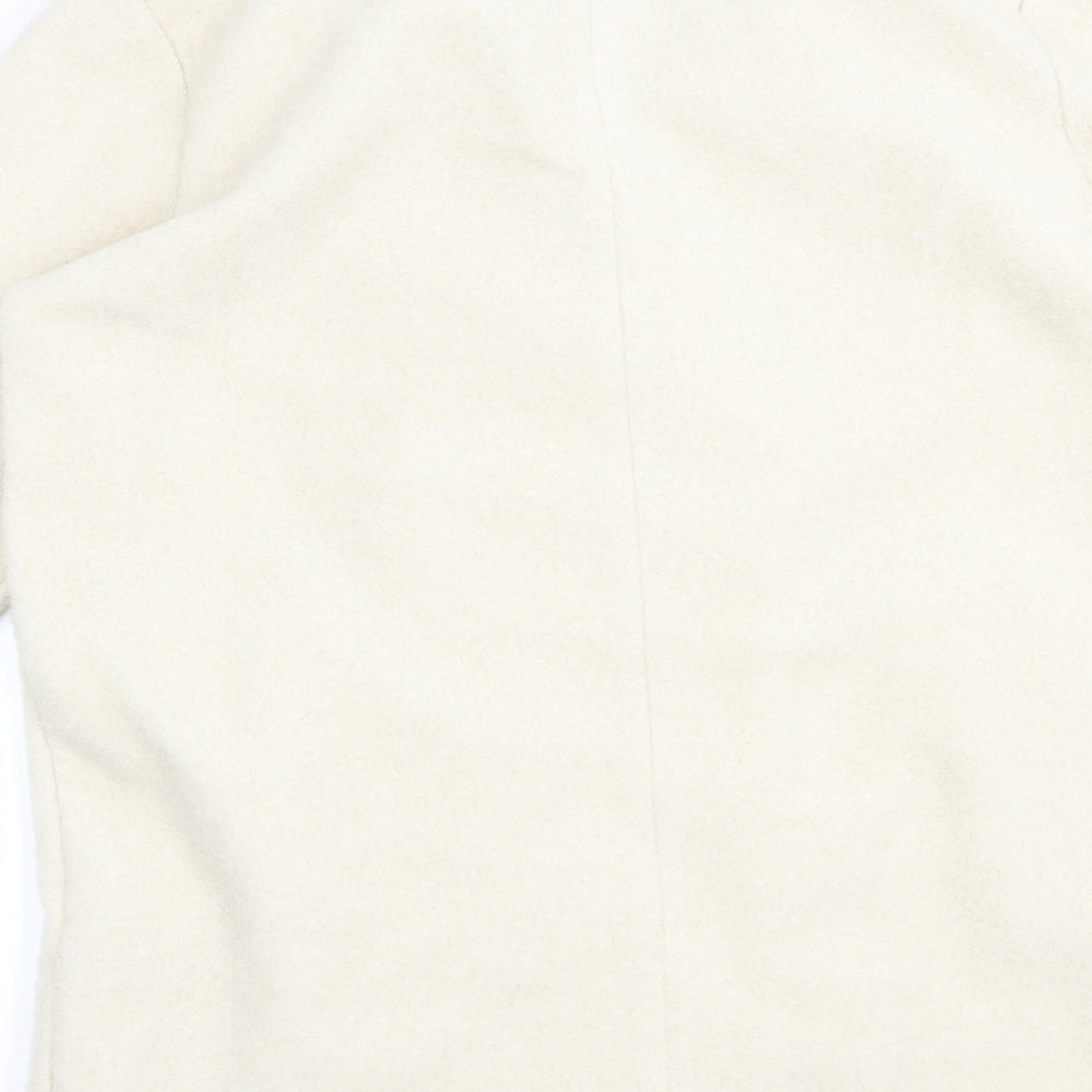 TU Womens Beige Pea Coat Coat Size S Button