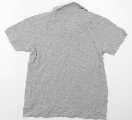 Primark Mens Grey Cotton Polo Size L Collared Pullover