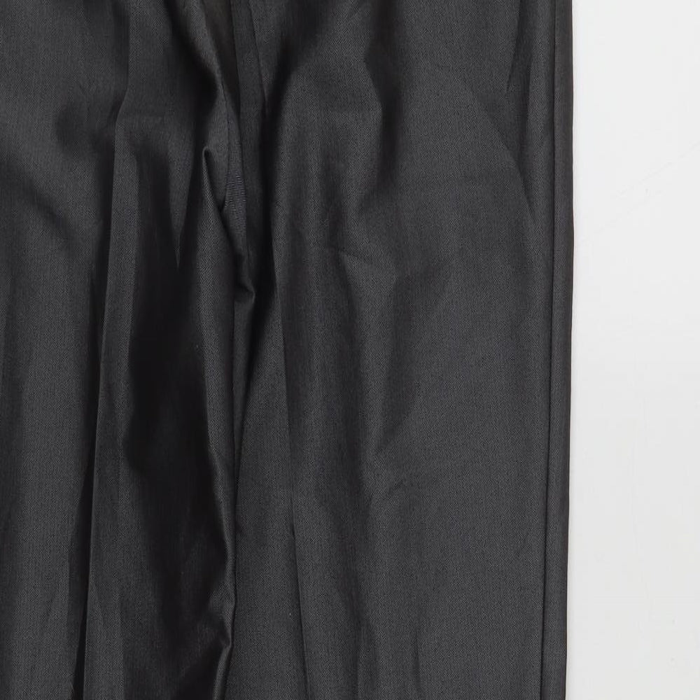 Daniel Grahame Mens Grey Polyester Trousers Size 34 in L31 in Regular Zip