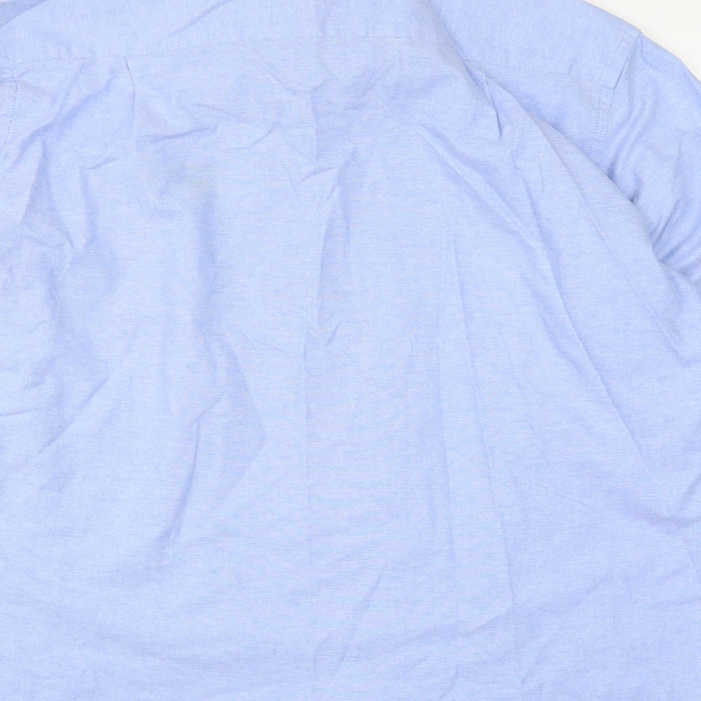 Taylor & Wright Mens Blue Cotton Button-Up Size 16.5 Collared Button