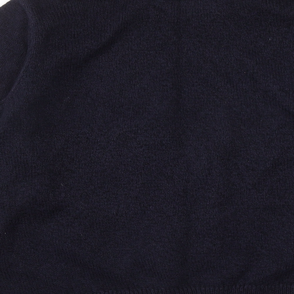 Marks and Spencer Mens Blue Round Neck Acrylic Pullover Jumper
