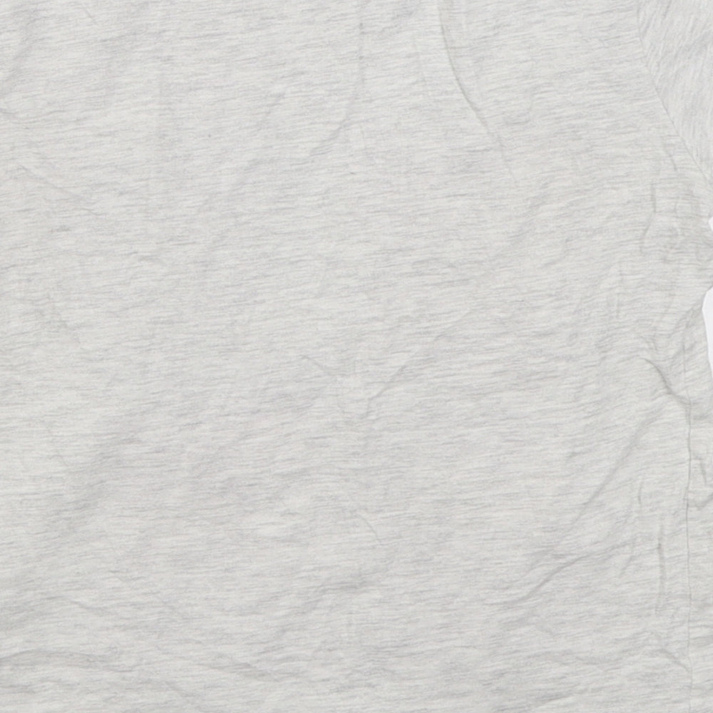Pep&Co Girls Grey Cotton Basic T-Shirt Size 7-8 Years Round Neck Pullover