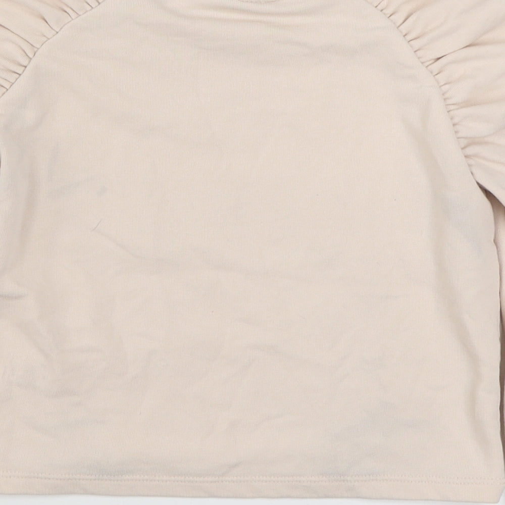 Matalan Girls Beige Cotton Pullover Sweatshirt Size 9 Years Pullover