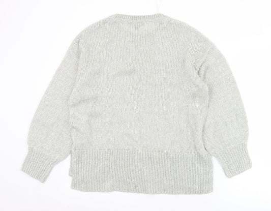 Womens UK Size M New Look Grey Pullover Jumper