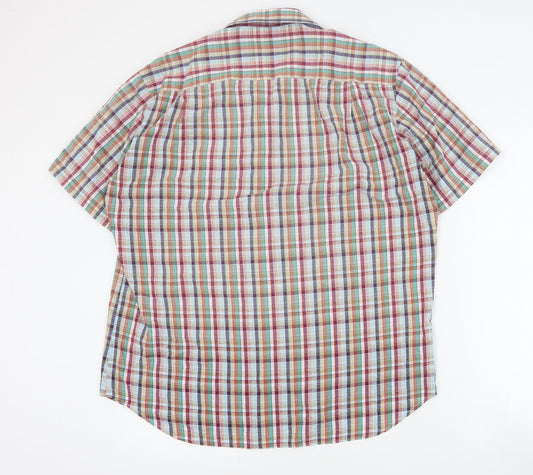 Mens UK Size L Peter England Multicoloured Button-Up Short Sleeve Casual Shirt