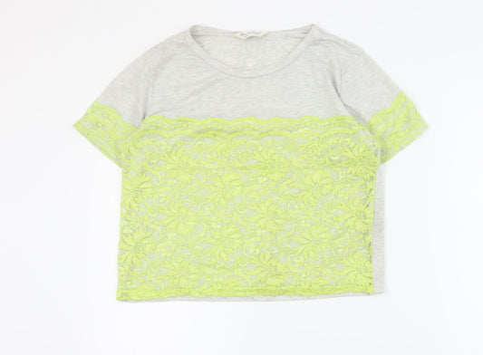 Womens UK Size 12 Miss Selfridge Grey Basic T-Shirt