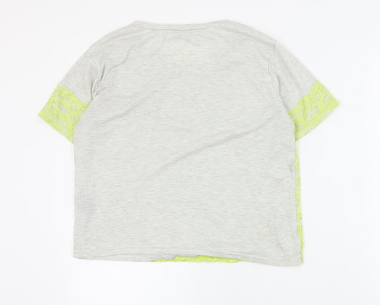 Womens UK Size 12 Miss Selfridge Grey Basic T-Shirt