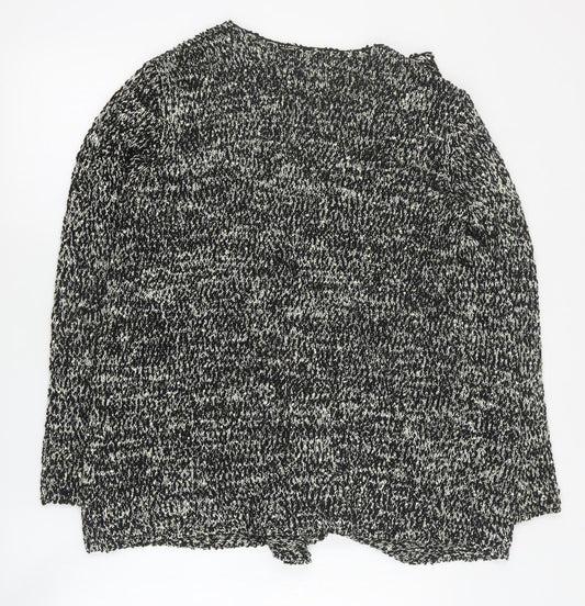 Soon Womens Black V-Neck Polyester Cardigan Jumper Size 14