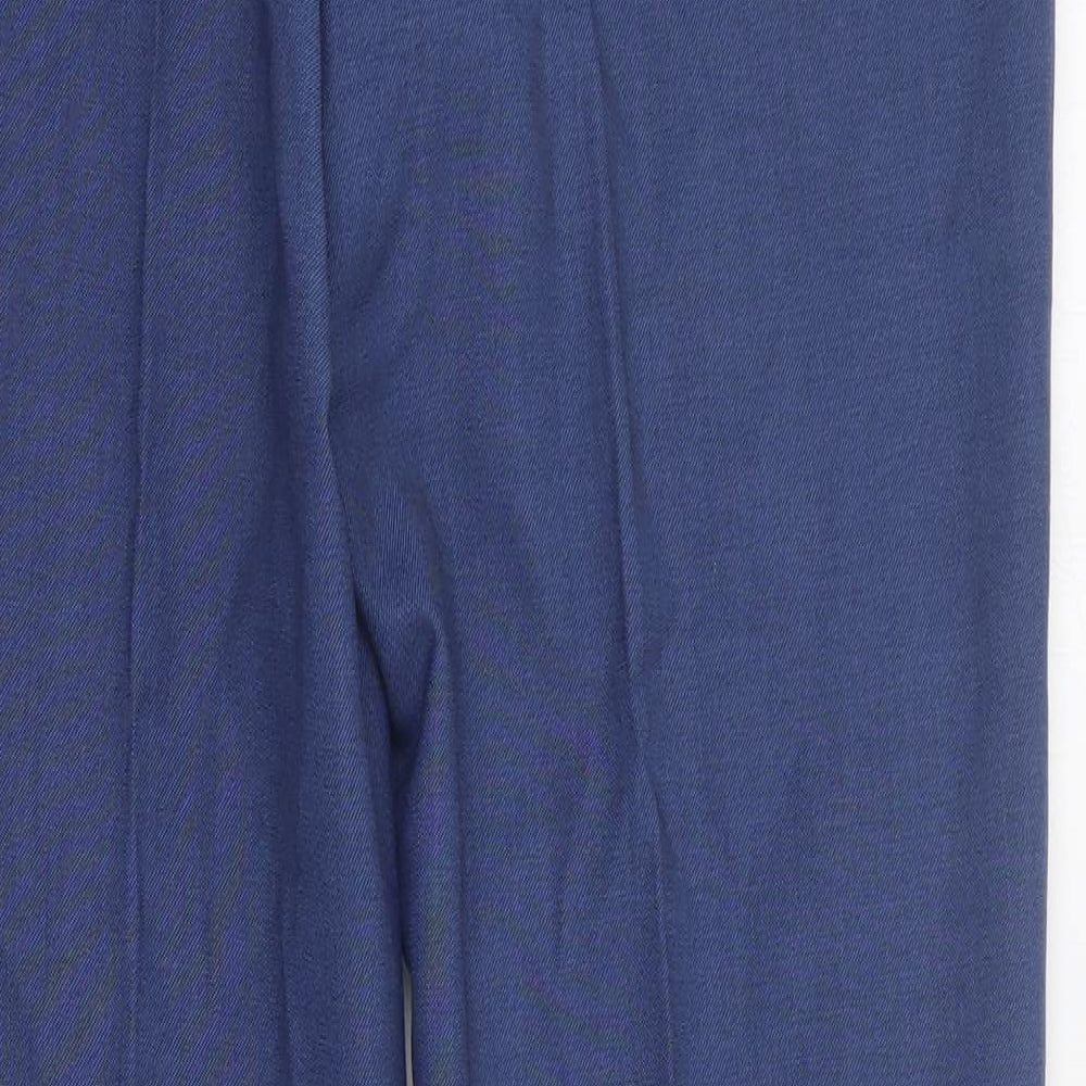 Burton Mens Blue Polyester Dress Pants Trousers Size 30 in L30 in Regular Zip