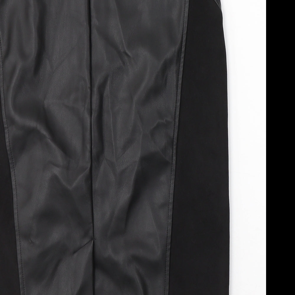 F&F Womens Black Polyethylene A-Line Skirt Size 10 Zip