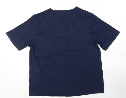 Womens UK Size M Anne De Lancay Blue Basic T-Shirt
