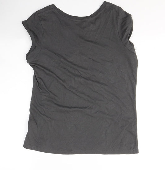 Womens UK Size 10 New Look Grey Basic T-Shirt