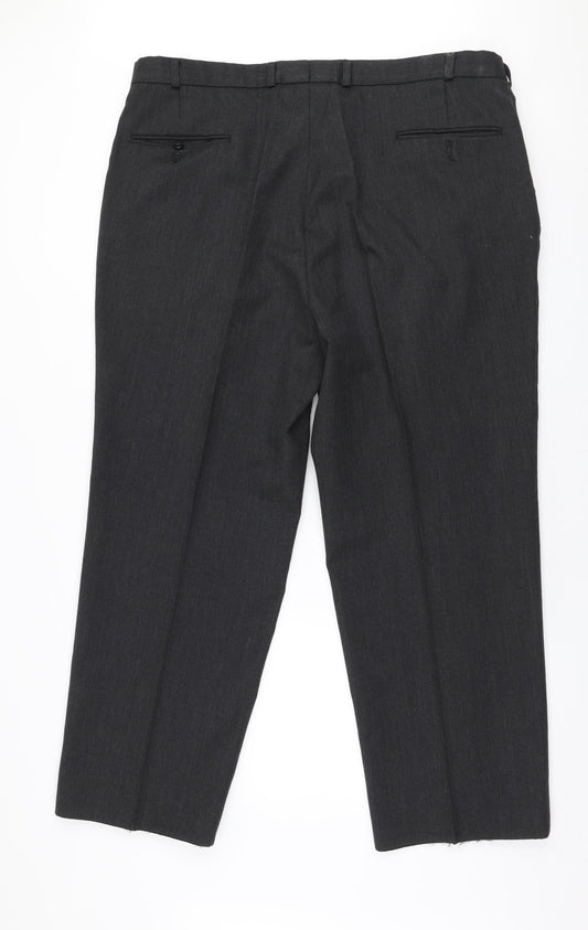 Sensia Rossi Mens Grey Wool Trousers Size 41 in L28 in Regular Zip