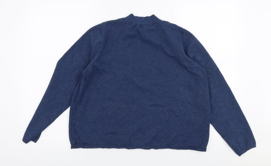 Primark Womens Blue High Neck Polyester Pullover Jumper Size XL
