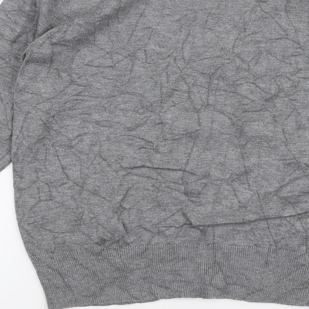 River Island Mens Grey Round Neck Polyester Pullover Jumper Size M