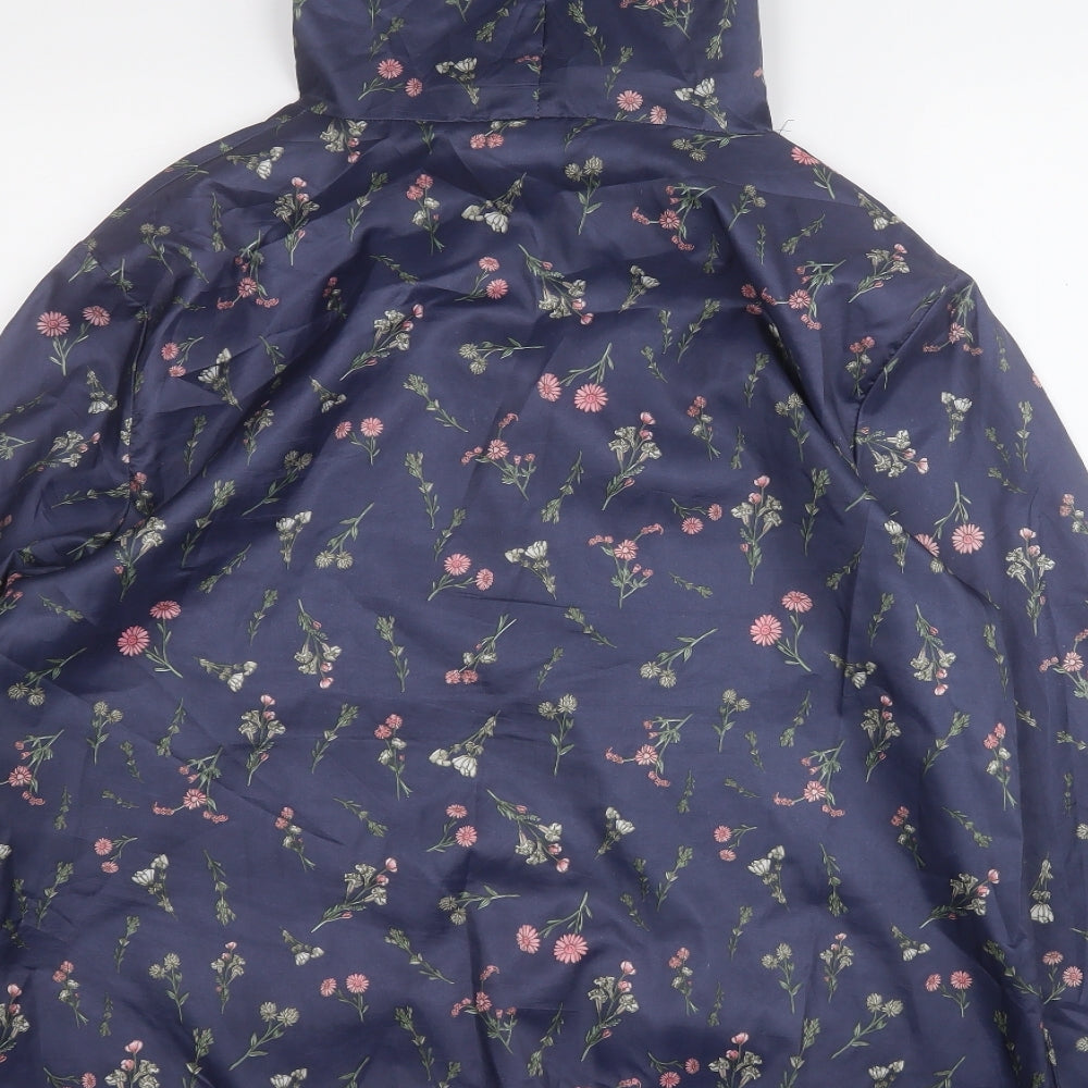 Womens UK Size M ANNE DE LANCAY Blue Rain Coat