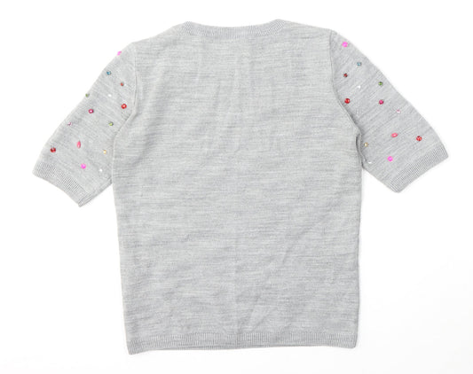 Womens UK Size 8 Marks and Spencer Grey Pullover Jumper