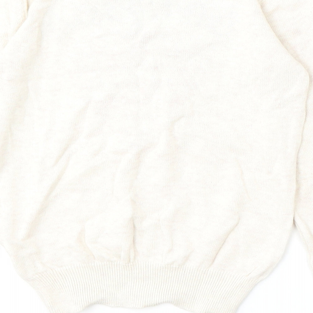 Monoprix Girls Beige Round Neck Cotton Pullover Jumper Size 8 Years - Bonjour Love Heart