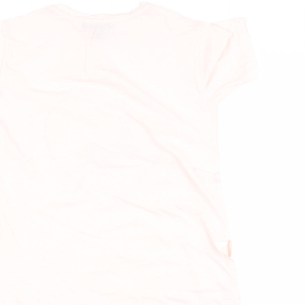 Primark Womens Pink Cotton Basic T-Shirt Size 6 Round Neck - Love