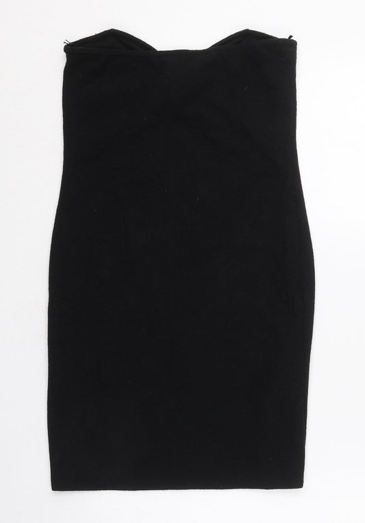 H&M Womens Black Polyester Bodycon Size S Sweetheart
