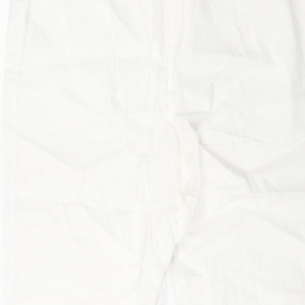 Anthology Womens White Cotton Trousers Size 16 Regular