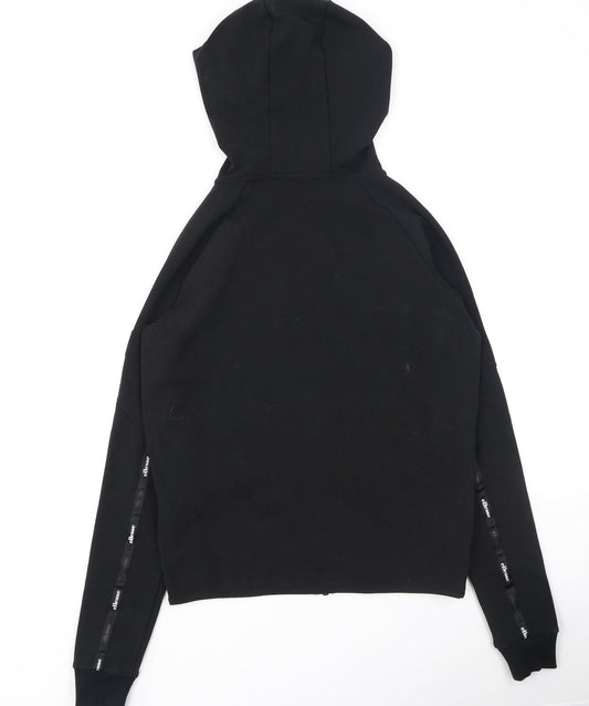 ellesse Womens Black Round Neck Cotton Full Zip Jumper Size 6