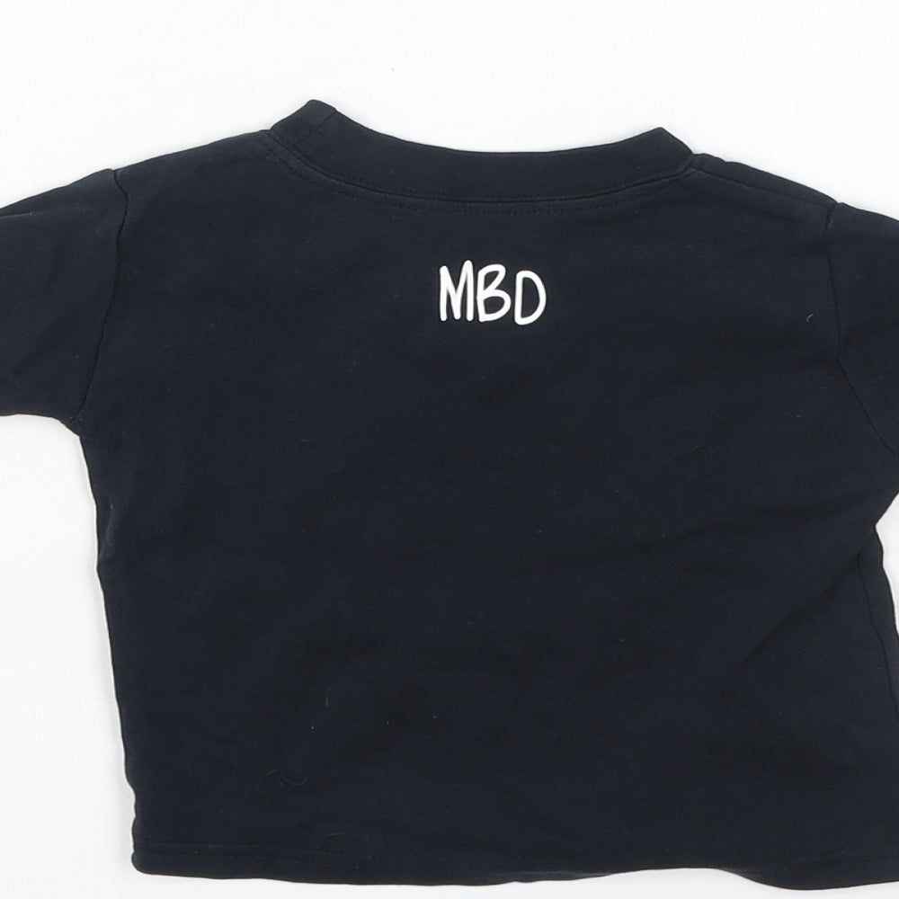 Preworn Baby Blue Cotton Basic Casual Size 0-3 Months Round Neck