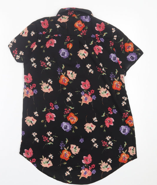 George Womens Multicoloured Floral Polyester Basic Button-Up Size 8 Collared