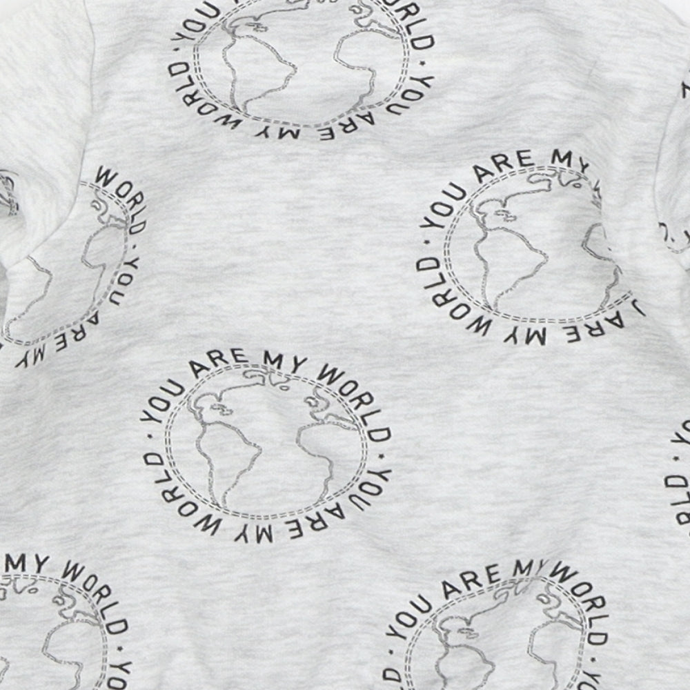 Fred & Flo Boys Grey Cotton Basic T-Shirt Size 9-12 Months Crew Neck Pullover - You Are My World